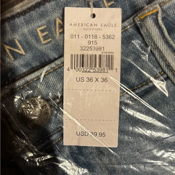 American Eagle Outfitters Airflex Denim Jeans in Light Blue Two Pair 36x36